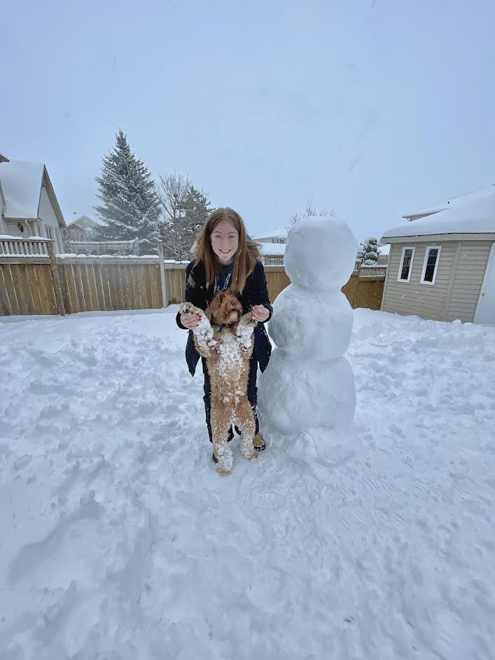 Snowman with my dog